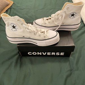 White Converse High-Top Platform Sneakers size 7